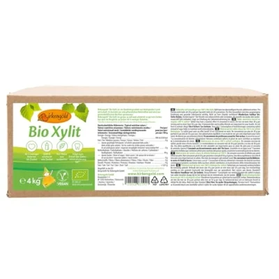 Abbildung von Birkengold Bio Xylit, 4 kg Beutel aus biologischer Landwirtschaft 40% weniger Kalorien zahnfreundlich ideal zum Kochen und Backen glykämischer Index von 11