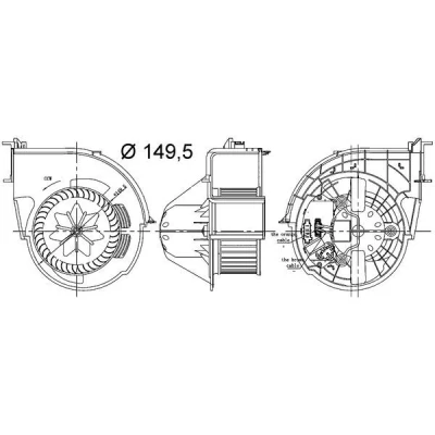 Abbildung von MAHLE ORIGINAL AB 83 000S Innenraumgebläse für Links /Rechtslenker BMW: X5, X6