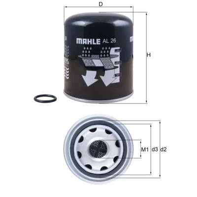 Abbildung von MAHLE ORIGINAL AL 26 Lufttrocknerpatrone, Druckluftanlage VOLVO: FL II