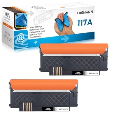Abbildung von LOSMANN 117A Toner Set kompatibel für HP W2070A mit Chip Color Laser 150 a nw Series MFP 170 178 nwg 179 FNG fnw (Schwarz 2er Pack)