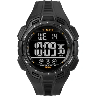 Abbildung von Timex Sport Herren Armbanduhr, 43 mm, schwarzes Kunstharzarmband, digitales Zifferblatt, Gehäuse TW5M63700