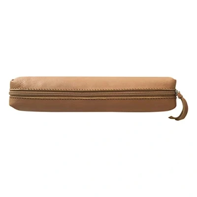 Abbildung von Clairefontaine 410000C Schlampermäppchen slim (aus Leder, 4x2,5x19,5 cm) 1 Stück natur
