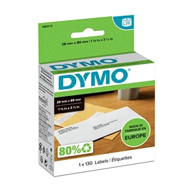 Abbildung von Dymo 1983173 (28 mm x 89 mm) Schwarz bis weiß Etikett