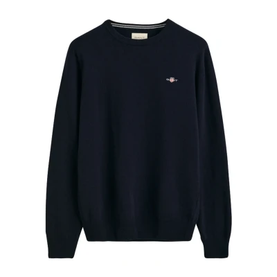 Abbildung von GANT Superfine CREW NECK Strickpullover, Herren, Größe: Medium, Marine