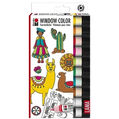 Abbildung von Marabu Sticker Window Color Set LAMA, 10 x 25 ml