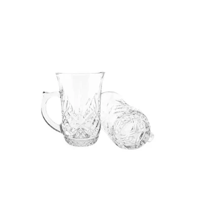 Abbildung von Almina Gläser Set 6er Teegläser mit Henkel 155 ml Trinkgläser Transparent