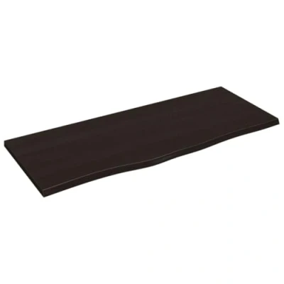 Abbildung von vidaXL Waschtischplatte, Multifunktional Arbeitsplatte mit Naturkante, Waschtischkonsole Tischplatte für Badezimmer, Holzplatte Platte, Dunkelbraun 100x40x2 cm Massivholz Behandelt