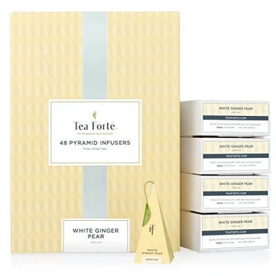 Abbildung von TEA Fortè WHITE GINGER PEAR 40 Piramidi in scatola Tè Bianco Pera Zenzero