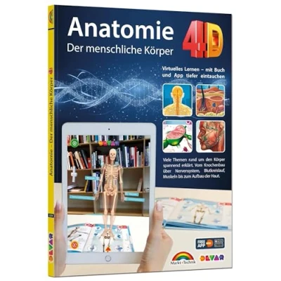 Abbildung von Anatomie 4D der menschliche Körper mit App zum virtuellen Rundgang: Virtuelles Lernen Buch und tiefer eintauchen. Viele Themen rund um den ... Muskeln bis Aufbau Haut