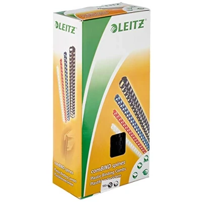 Abbildung von Leitz 35043 Plastikbinderücken, A4, Kunststoff, 12 mm, 95 Blatt, 100 Stück, schwarz