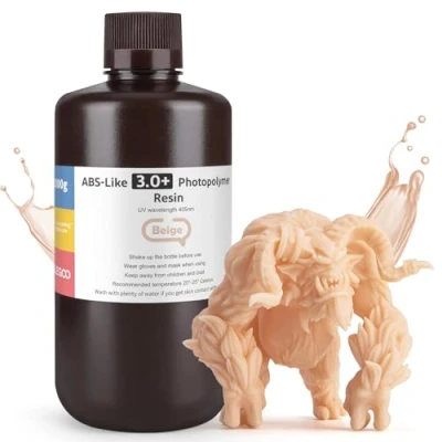 Abbildung von ELEGOO ABS Like Resin 3.0 Plus, 3D Drucker 405nm Rapid UV härtendes Photopolymer Harz, Hohe Präzision für LCD Beige 1kg