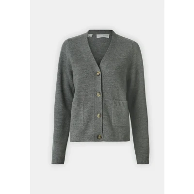 Abbildung von Selected Femme Slfana Cardigan Strickjacke, Damen, Größe: 34, Medium grey melange