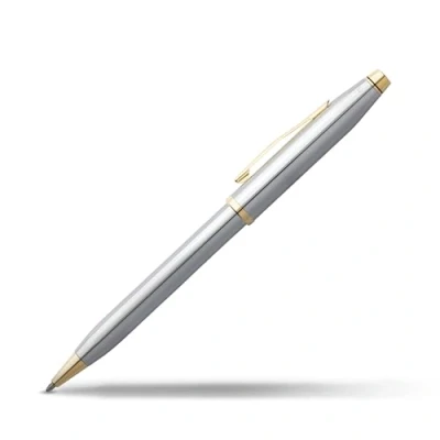 Abbildung von Cross Century II Medalist Kugelschreiber (mit 23 Karat Gold, Strichstäke M, Schreibfarbe: schwarz, inkl. Premium Geschenkbox) chrom goldplattiert, 1 Stück (1er Pack)