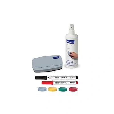 Abbildung von MAUL Whiteboard Zubehör Set MAULpicco Mehrteiliges mit für und Magnettafel Bestehend aus Tafelwischer, Whiteboardreiniger, Boardmarker Magnete Vielseitig anwendbar