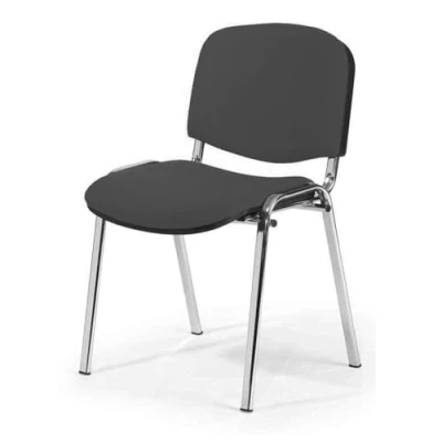 Abbildung von Topsit Büro &amp; More Chrom Besucherstuhl ISO, Bequemer Konferenzstuhl, stapelbar, mit gepolsterter Sitzfläche und Rückenlehne. Einzelner Artikel (Antrazit)