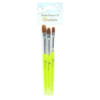 Abbildung von Avenue Mandarine 52530O Set (mit 3 Pinsel synthetisch flach, sortiert, ideal für Ihre Kunstprojekte und Bastelarbeit) 3er Pack