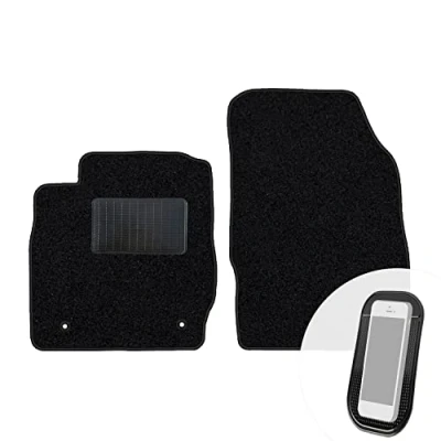 Abbildung von moto MOLTICO Vorne Fußmatten Auto Velours Autoteppiche Schwarz Automatten Set 2 teilig passend für Ford Fiesta 2011 2017