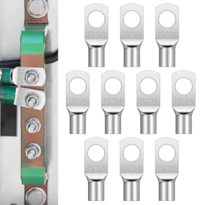 Abbildung von 10 Stück kabelschuhe 10mm² M6,ringKabelschuhe aus Kupfer verzinnt,für Batteriekabel Kfz Verteilerkästen
