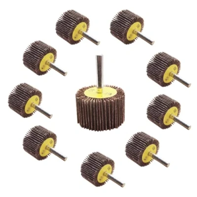 Abbildung von FEIHU 10 Stück Lamellenschleifer,Schleifköpfe,Fächerschleifer set 50X25x6MM.Die Schleifscheibe eignet sich zur Reinigung von Rost/Schweißgraten.Passend für alle Elektro /Drehwerkzeuge,Körnung 80