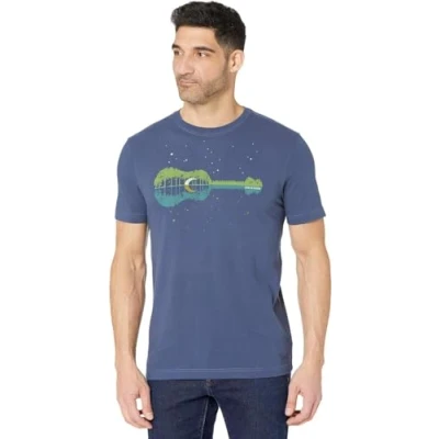 Abbildung von Life Is Good Crusher T Shirt für Herren, kurzärmelig, Baumwolle, Grafik Shirt, natürlicher Rhythmus, tiefdunkelblau, L