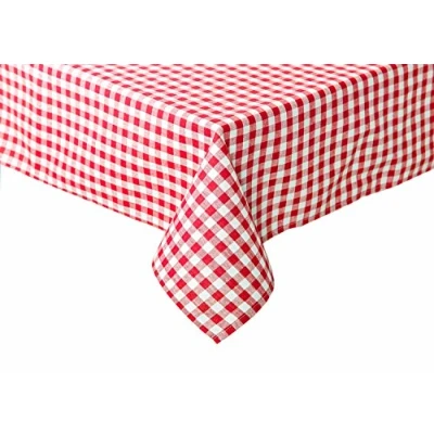 Abbildung von texpot Landhaus Tischdecke 80 x cm rot weiß Kariert 5 mm Karo 100% Baumwolle