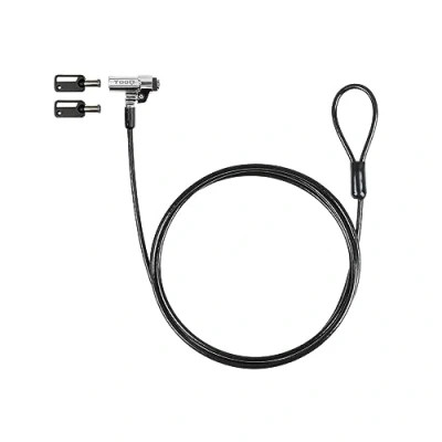 Abbildung von TOOQ TQCLKC0045 G Nano Slot Sicherheitskabel mit Schlüssel für Laptops, 1,5 Meter, dunkelgraue Farbe