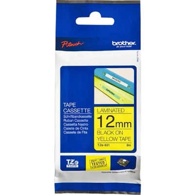 Abbildung von Brother TZe 631 (12 mm) Schwarz bis gelb Tape