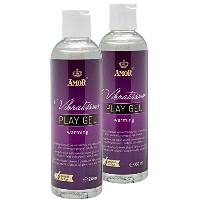 Abbildung von Vibratissimo Play Gel Warming 2x250 ml I Gleitmittel wärmend Wasserbasierte Gleitgele Lubricant für Toys &amp; Latexkondome geeignet water based lubrication