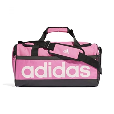 Abbildung von adidas Unisex Essentials Linear Duffel Bag, Pulse Magenta/Black/Clear pink, XS