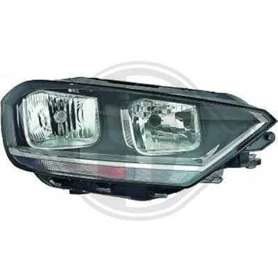 Abbildung von DIEDERICHS 2216880 Scheinwerfer rechts H7, H15 Halogen mit Tagfahrlicht für Rechtsverkehr Stellmotor LWR VOLKSWAGEN: Golf Sportsvan