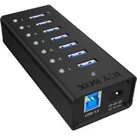 Abbildung von ICY BOX 7 Port USB 3.0 Hub mit Ladeport Computer Adapter