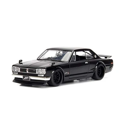 Abbildung von Jada 253203004 Toys Fast &amp; Furious Brian&#039;s 1971 Nissan Skyline GT R 2000 (C10), Auto, Tuning Modell im Maßstab 1:24, mit Spoiler, zu öffnende Türen, Motorhaube und Kofferraum, Freilauf, schwarz