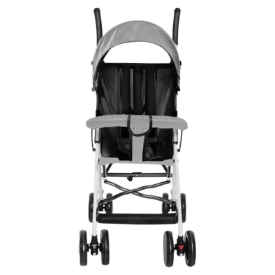 Abbildung von Buggy für Babys, ultraleicht, kompakt, faltbar und neigbar, von Geburt bis 25 kg, mit Trolley System, Regenschutz inklusive, ausziehbarer Haube, D Grau