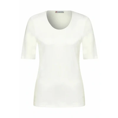 Abbildung von Street One MIT Vausschnitt Tshirt basic, Damen, Größe: 40, Weiß