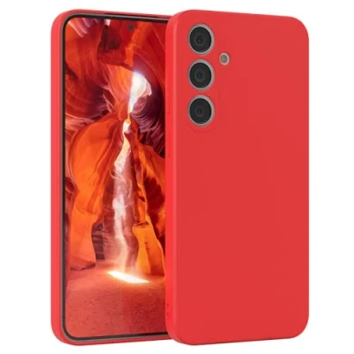 Abbildung von EAZY Case Silikonhülle für Samsung Galaxy S24 Plus Hülle Silikon Rot weich stoßfeste Handyhülle Schutzhülle mit Kameraschutz Dünn Premium Schutz Cover TPU Phone Bumper in