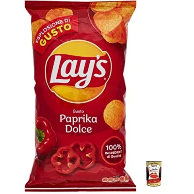Abbildung von 6x Lay&#039;s Paprika Dolce Süße chips Patatine Kartoffelchips gesalzen 133g Kartoffel + Italian Gourmet Polpa 400g
