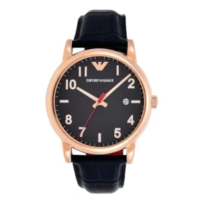 Abbildung von Emporio Armani Herrenuhr 3 Zeiger Werk Datum Edelstahl roségoldfarben, AR11135