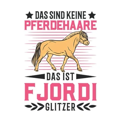 Abbildung von Fjordpferd Notizbuch: Fjordi Glitzer Norweger Fjord Pferd / 6x9 Zoll 120 karierte Seiten