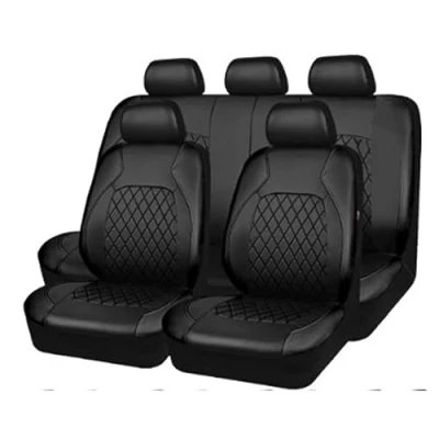 Abbildung von EGNIAN Leder Autositzbezüge Sets für Mercedes Benz C Class Klasse Classe Sedan W206 W205 W204 W203 W202 CL203 Sedan, Allwetter Wasserdicht, Bequem Sitzkissen Innenraum Zubehör,Black