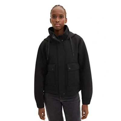 Abbildung von TOM Tailor Denim MIT KAPUZE Leichte Jacke, Damen, Größe: XL, Deep black