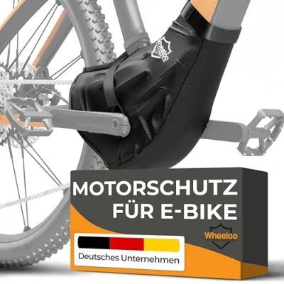 Abbildung von Wheeloo Ebike Motor Schutzhülle I Fahrradträger Transportschutz Motorschutz Abdeckung als Regenschutz passt für Bosch, Brose, Shimano, Yamaha, Specialized e Bike Fahrradanhänger Zubehör