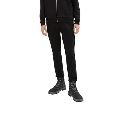 Abbildung von TOM TAILOR Denim Herren 1008253 Slim Fit Chino Hose Mit Gürtel, 29999 Black, 33W / 30L EU