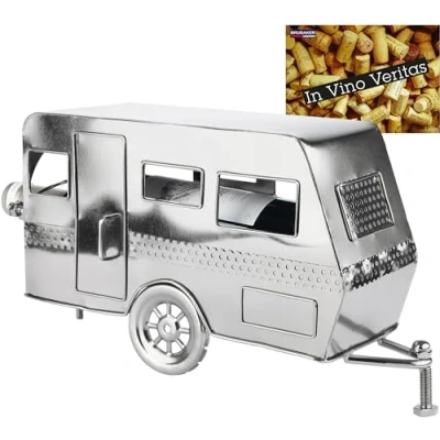 Abbildung von BRUBAKER Weinflaschenhalter Wohnwagen Metall Flaschenhalter Camping Wein Geschenk für Camper, (1 St., inklusive Grußkarte), Flaschenständer Dekoration