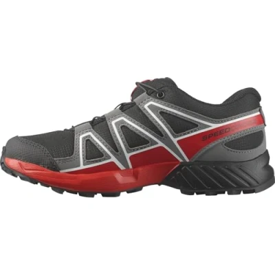 Abbildung von Salomon Speedcross Unisex Hikingschuh für Kinder, Größe: 35, Black/quiet shade/high risk red Textil/synthetik