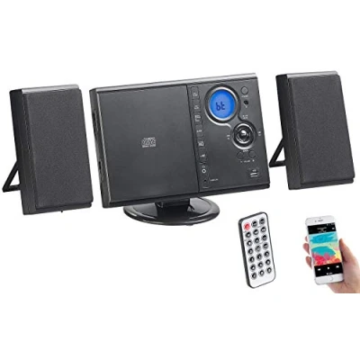Abbildung von auvisio CD Radio: Vertikale Stereo Kompaktanlage mit Bluetooth, FM, CD, MP3 &amp; AUX, 10 W (Micro Stereoanlage, Anlage, HiFi Receiver)
