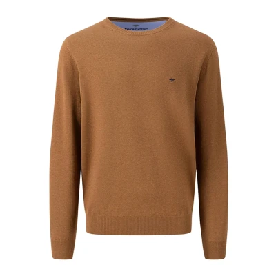 Abbildung von FYNCH HATTON Weicher Strickpullover mit Rundhalsausschnitt Walnut Brown/M