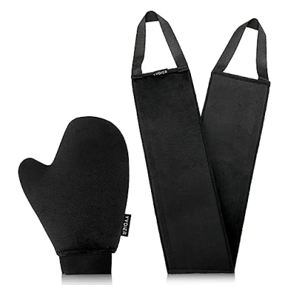 Abbildung von Selbstbräuner Handschuh und Rücken Applikator, Bräunungshandschuh Tanning Self Tan für