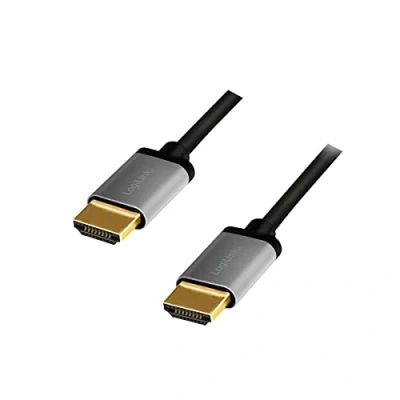Abbildung von LogiLink CHA0103 HDMI Anschlusskabel 4K/60 Hz, Alu, schwarz/grau, 5 m