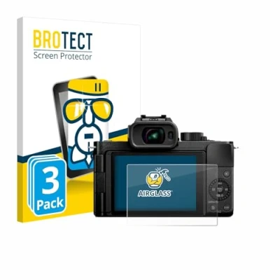 Abbildung von BROTECT Schutzglas für Panasonic Lumix DC G100D (3 Stück) Schutzfolie Panzer Folie Glas [Extrem Kratzfest 9H, Anti Fingerprint, Ultra Transparent]