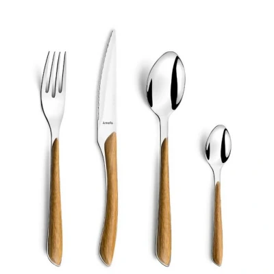 Abbildung von Amefa Besteck Set ECLAT NATURE (24 tlg), 6 Personen, Edelstahl 18/0, Spülmaschinenfest, rostfrei, langlebig